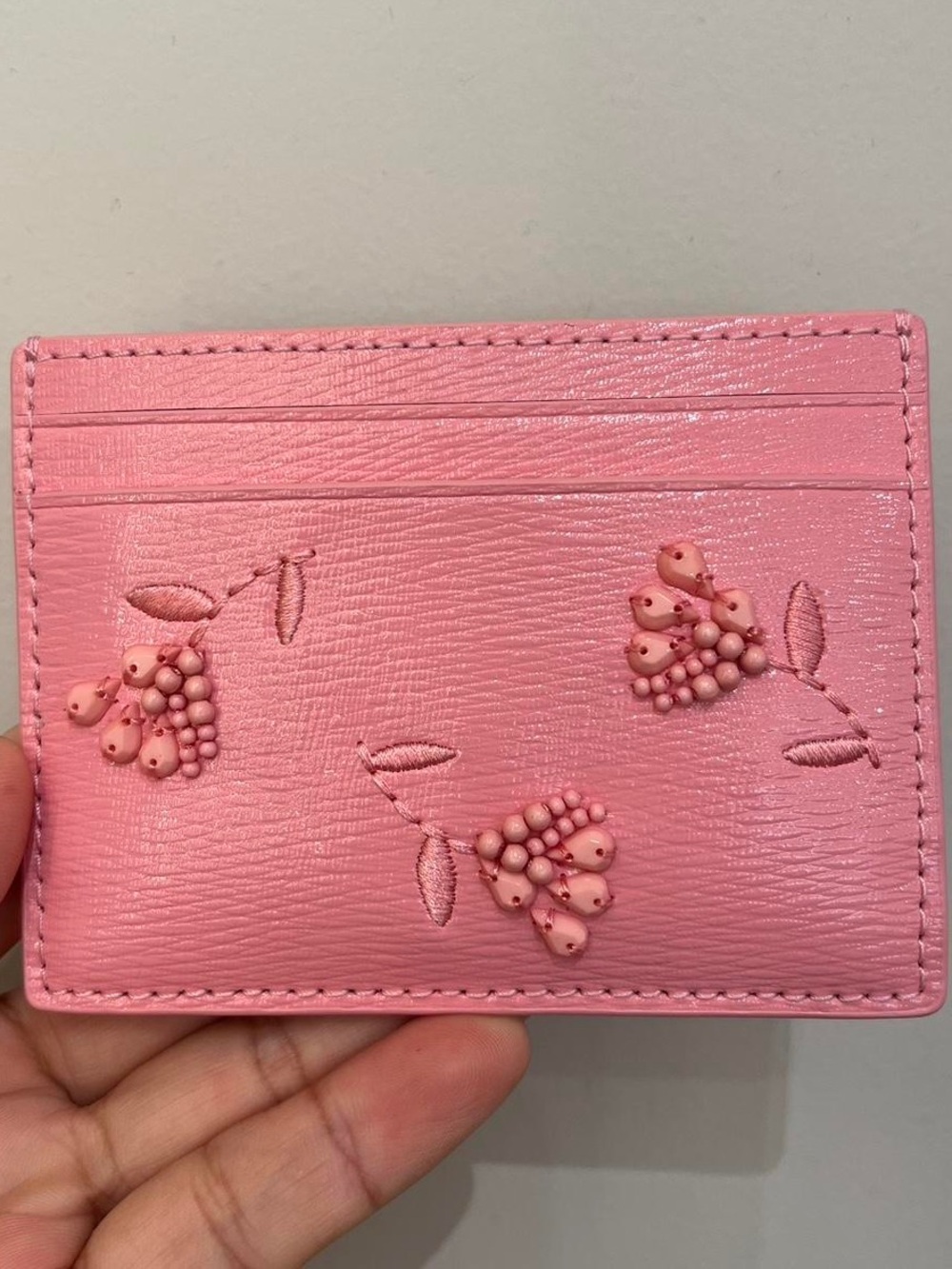 Kate Spade NWT Floral Small Slim Card Holder PINK (MSRP $109) - Picture 3 of 9